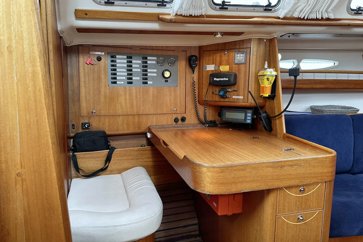 Salon of eXess, a X-Yachts X-37 sailboat at Barth, Germany
