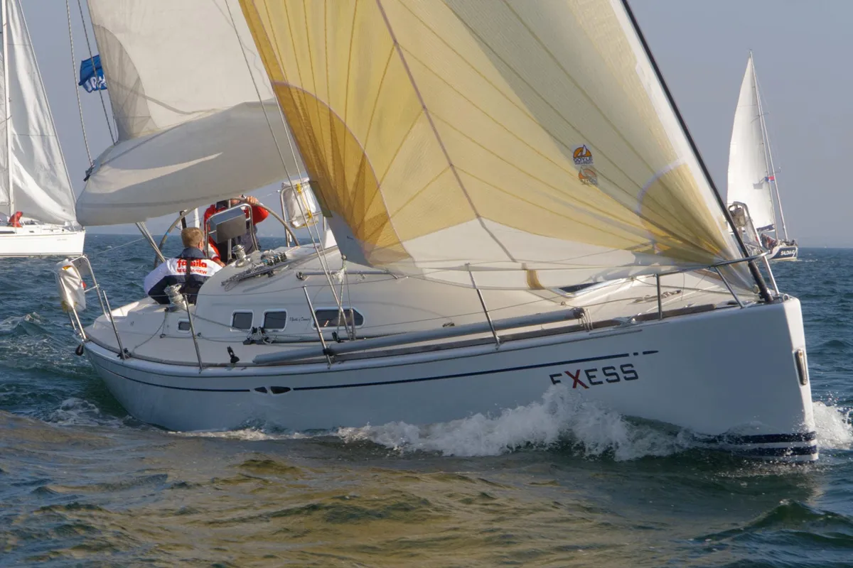 Exterior view of X-Yachts X-37, a sailboat at Barth, Germany