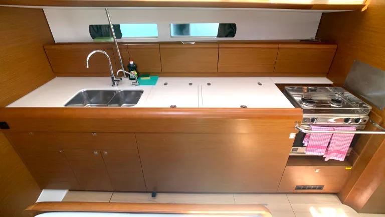 Galley of Anna, a Jeanneau Sun Odyssey 479 sailboat at Općina Rogoznica, Croatia