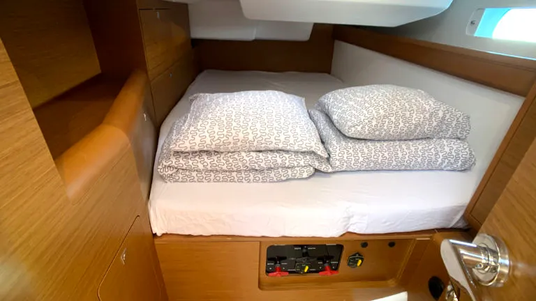 Cabin on Anna, a Jeanneau Sun Odyssey 479 sailboat at Općina Rogoznica, Croatia