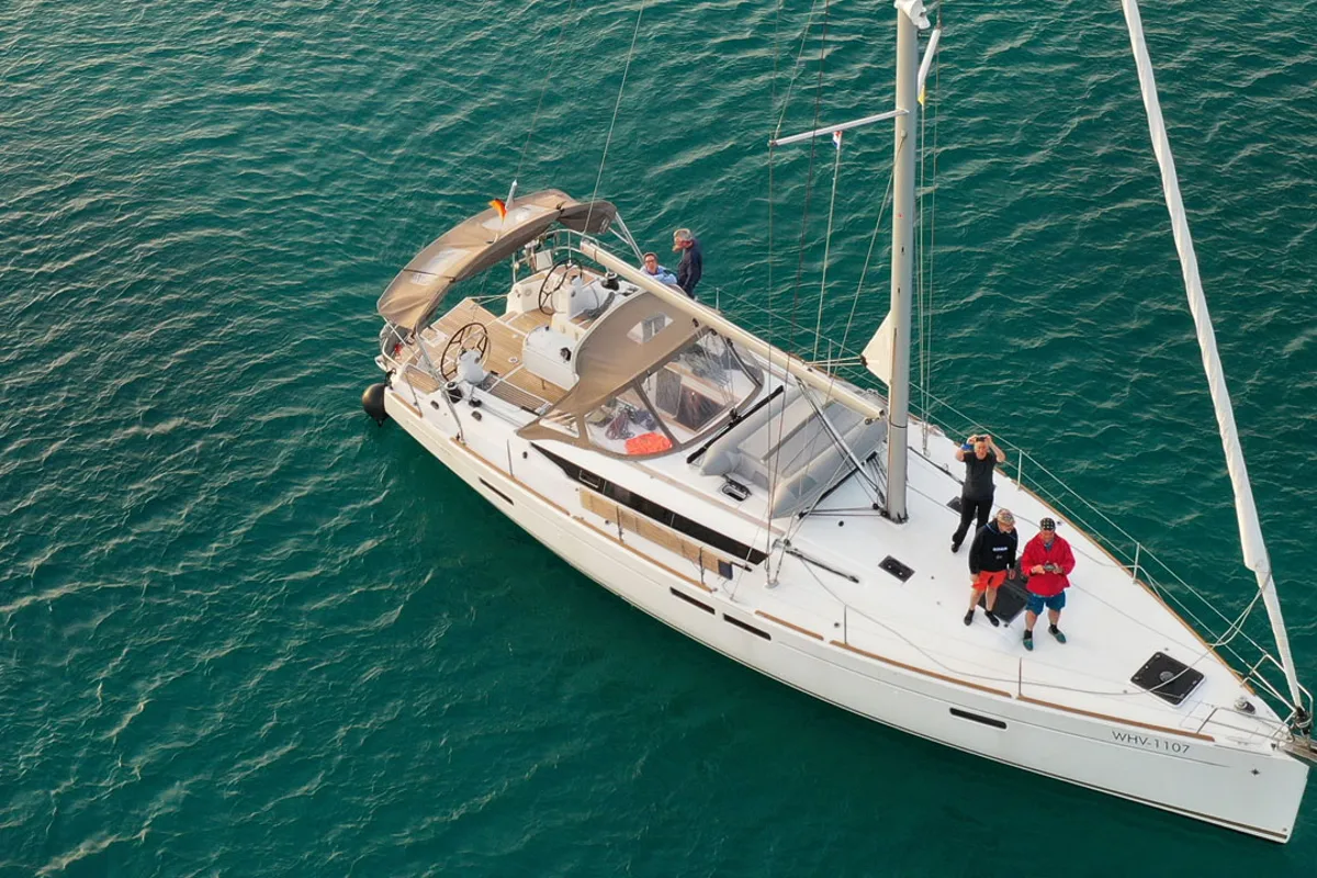 Deck of Anna, a Jeanneau Sun Odyssey 479 sailboat at Općina Rogoznica, Croatia