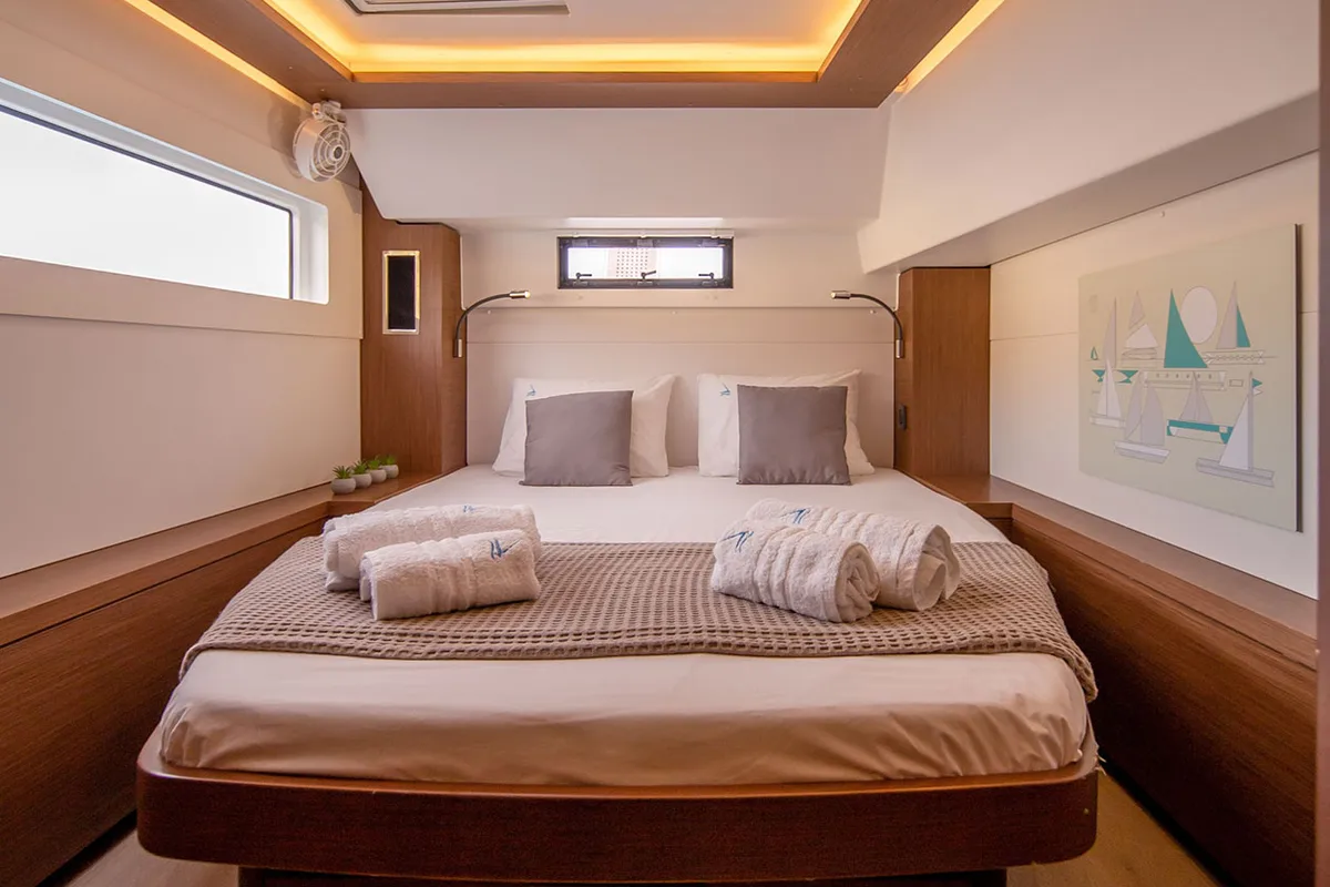 Cabin on AQUA VITAE, a Lagoon 46 catamaran at Athens, Greece