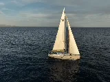 Exterior view of Kalimera, a Hanse 458 sailboat at Lavreotiki Municipal Unit, Greece