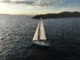 Exterior view of Kalimera, a Hanse 458 sailboat at Lavreotiki Municipal Unit, Greece