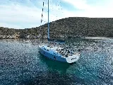 Exterior view of Kalimera, a Hanse 458 sailboat at Lavreotiki Municipal Unit, Greece