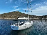Exterior view of Kalimera, a Hanse 458 sailboat at Lavreotiki Municipal Unit, Greece