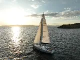 Exterior view of Kalimera, a Hanse 458 sailboat at Lavreotiki Municipal Unit, Greece