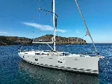 Exterior view of Kalimera, a Hanse 458 sailboat at Lavreotiki Municipal Unit, Greece