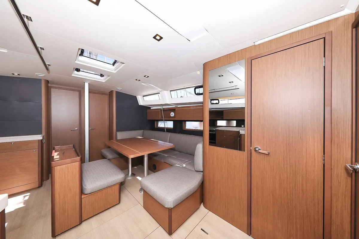 Salon of Speechless, a Beneteau Oceanis 46.1 sailboat at Grad Biograd na Moru, Croatia