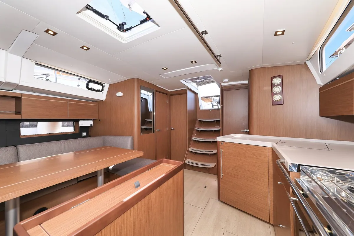 Salon of Speechless, a Beneteau Oceanis 46.1 sailboat at Grad Biograd na Moru, Croatia