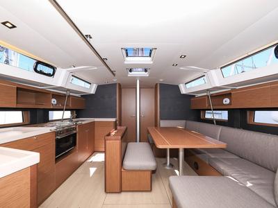 Salon of Speechless, a Beneteau Oceanis 46.1 sailboat at Grad Biograd na Moru, Croatia