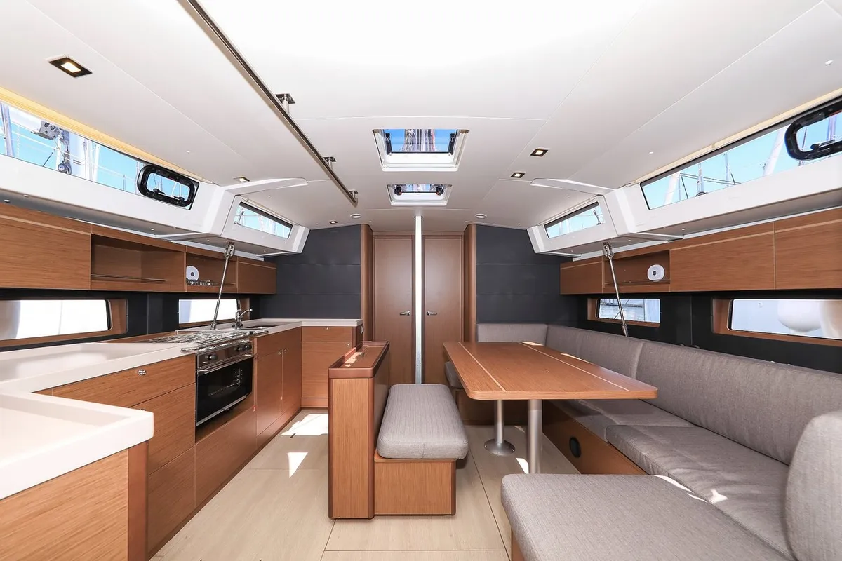 Salon of Speechless, a Beneteau Oceanis 46.1 sailboat at Grad Biograd na Moru, Croatia