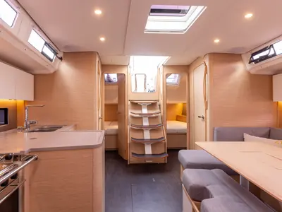 Salon of Sunsail 41.3 Premium, a Dufour 41 sailboat at Dubrovnik, Croatia
