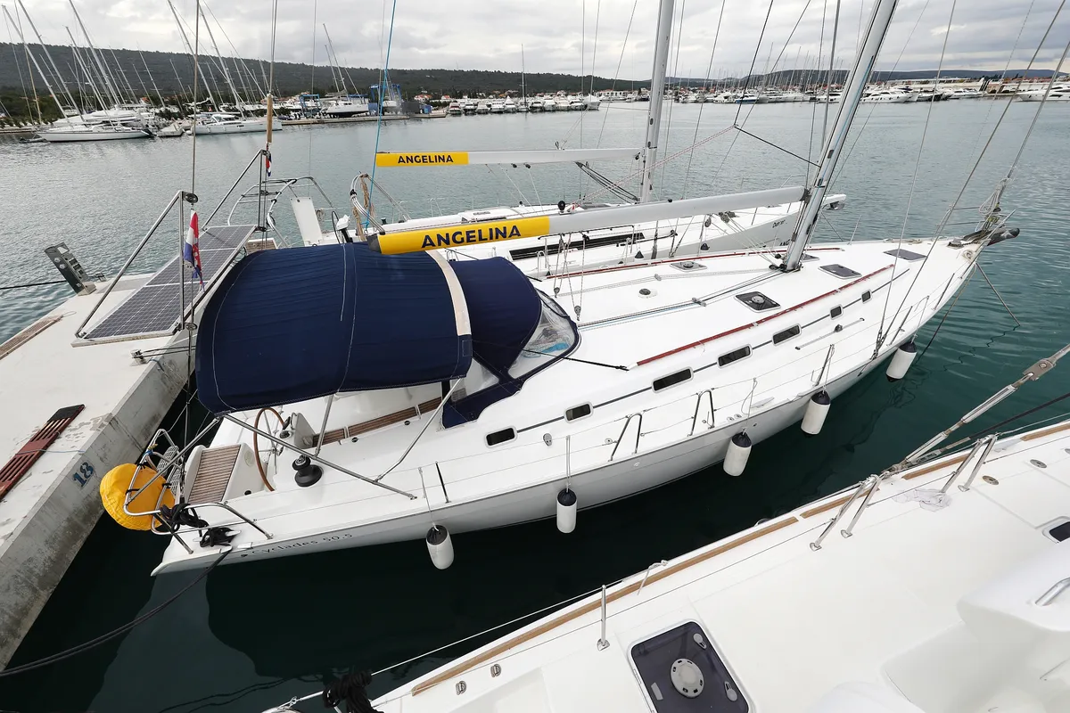 Exterior view of Kristina II , a Beneteau Cyclades 50.5 sailboat at Općina Sukošan, Croatia