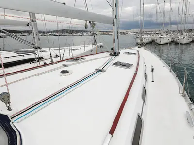 Deck of Kristina II , a Beneteau Cyclades 50.5 sailboat at Općina Sukošan, Croatia