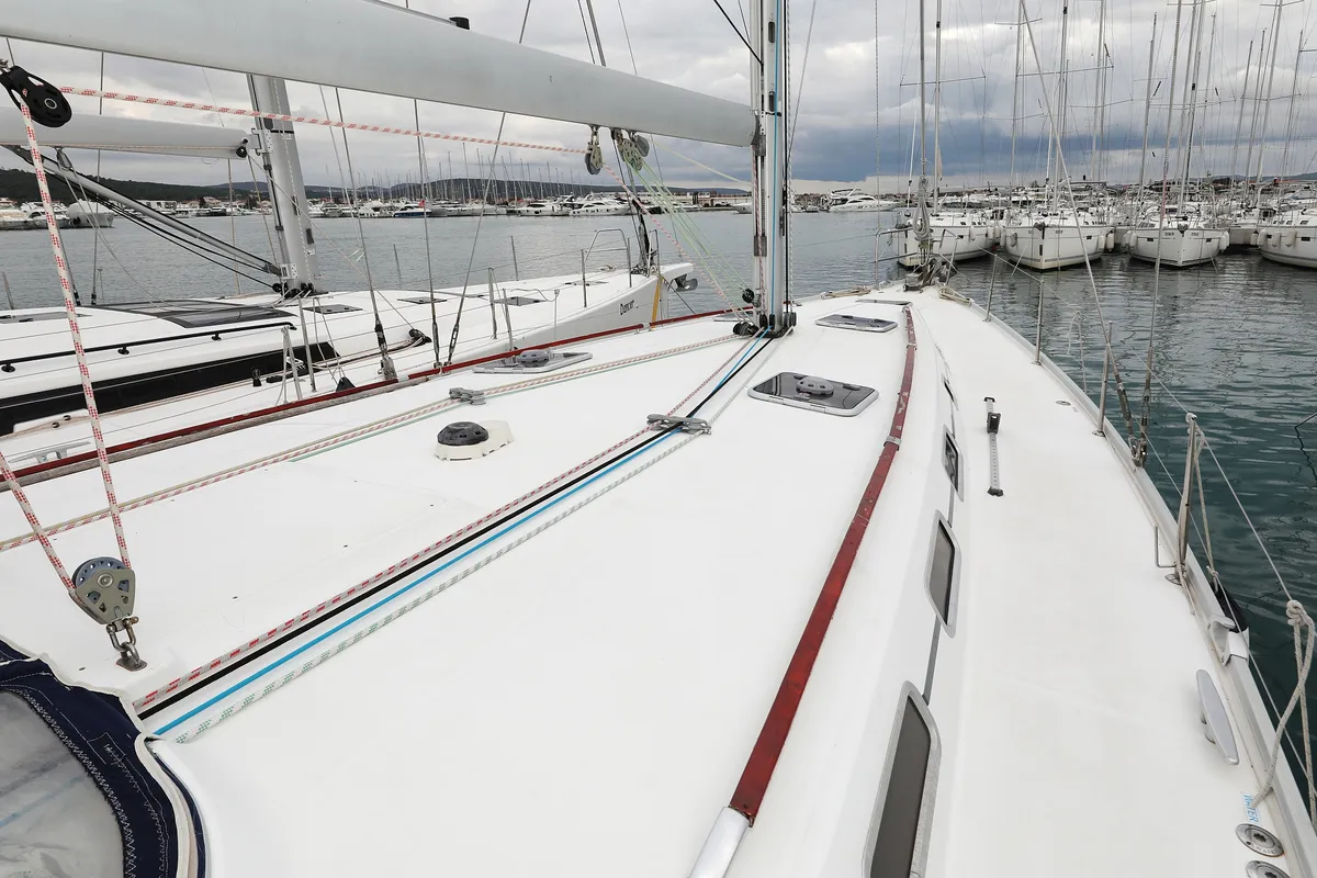 Deck of Kristina II , a Beneteau Cyclades 50.5 sailboat at Općina Sukošan, Croatia