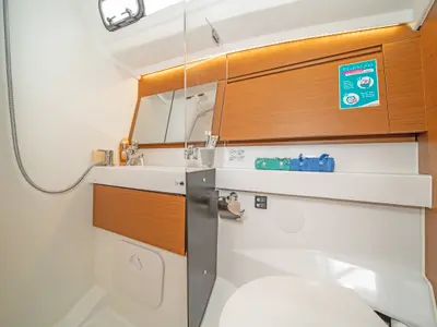 Head on Nami, a Jeanneau Sun Odyssey 410 sailboat at Kos, Greece