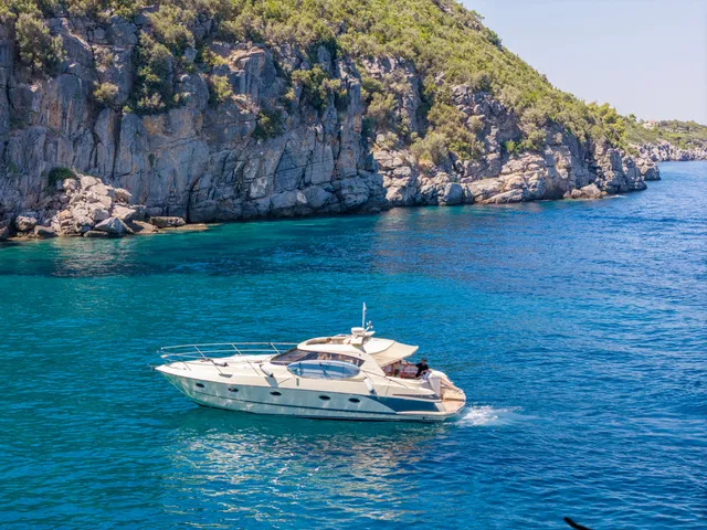 Exterior view of Jianos, a Elan Power 42 motorboat at Pallini Municipal Unit, Greece