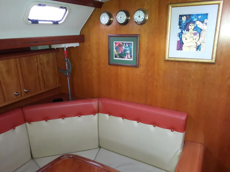 Salon of Jacosta, a Alfa 51 sailboat at Parikia, Greece