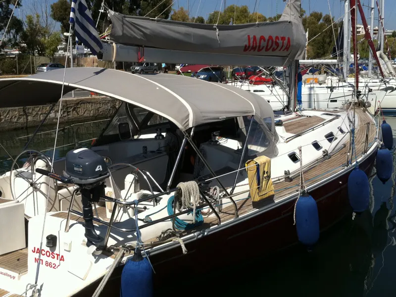 Exterior view of Jacosta, a Alfa 51 sailboat at Parikia, Greece