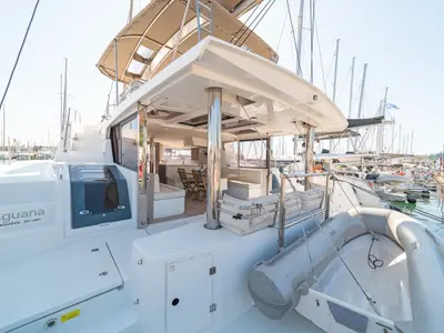 Galley of Laguana, a Bali 4.8 catamaran at Kontokali, Greece