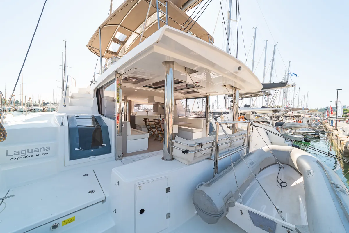 Galley of Laguana, a Bali 4.8 catamaran at Kontokali, Greece