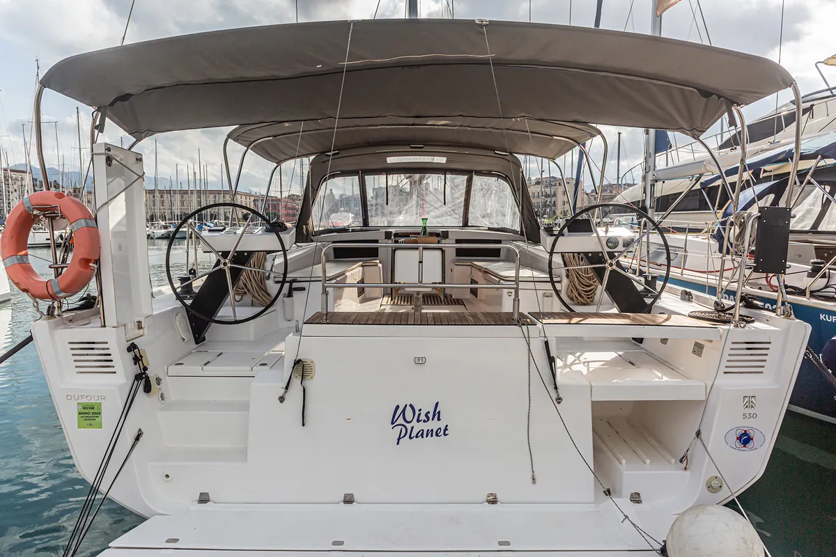 Galley of Wish Planet, a Dufour 530 sailboat at Palermo, Italy