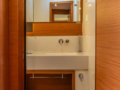 Cabin on Wish Planet, a Dufour 530 sailboat at Palermo, Italy