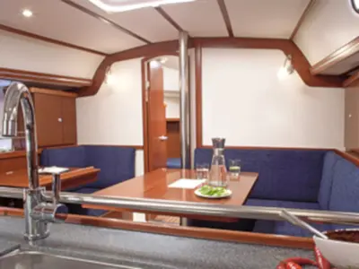 Salon of Scary Mary, a Hanse 370 sailboat at Altefähr, Germany
