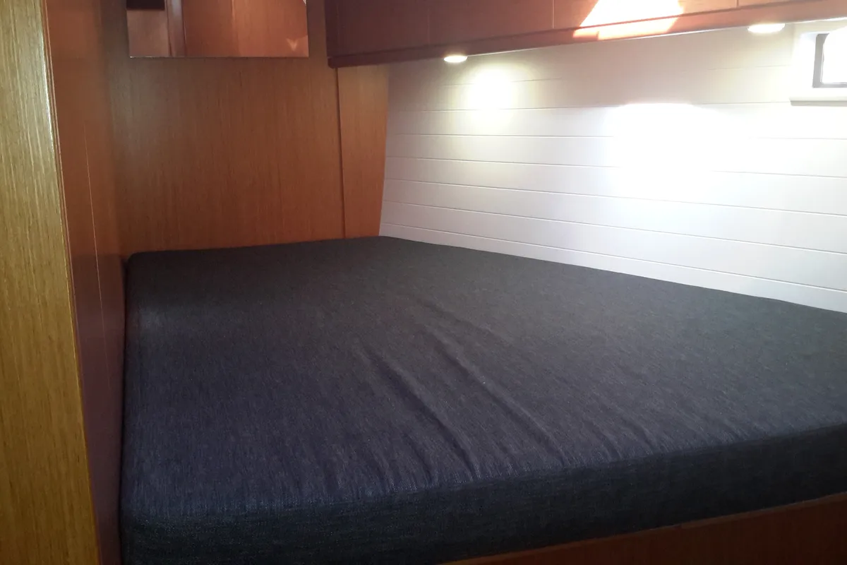 Cabin on Aurora, a Bavaria Cruiser 46 sailboat at Athens, Greece