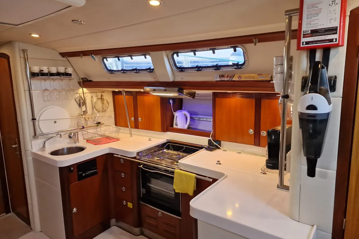 Galley of Comfort, a Elan 45 sailboat at Općina Sukošan, Croatia