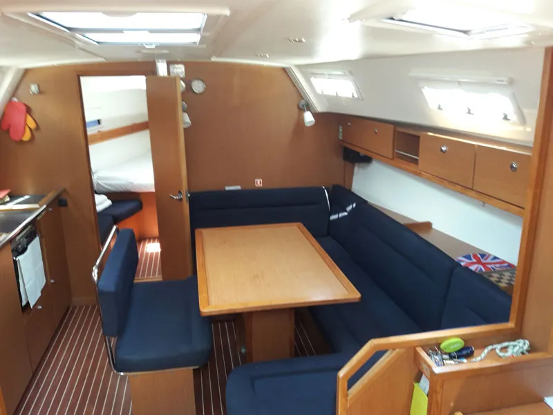 Salon of Canenas, a Bavaria 40 Cruiser S sailboat at Sami, Greece