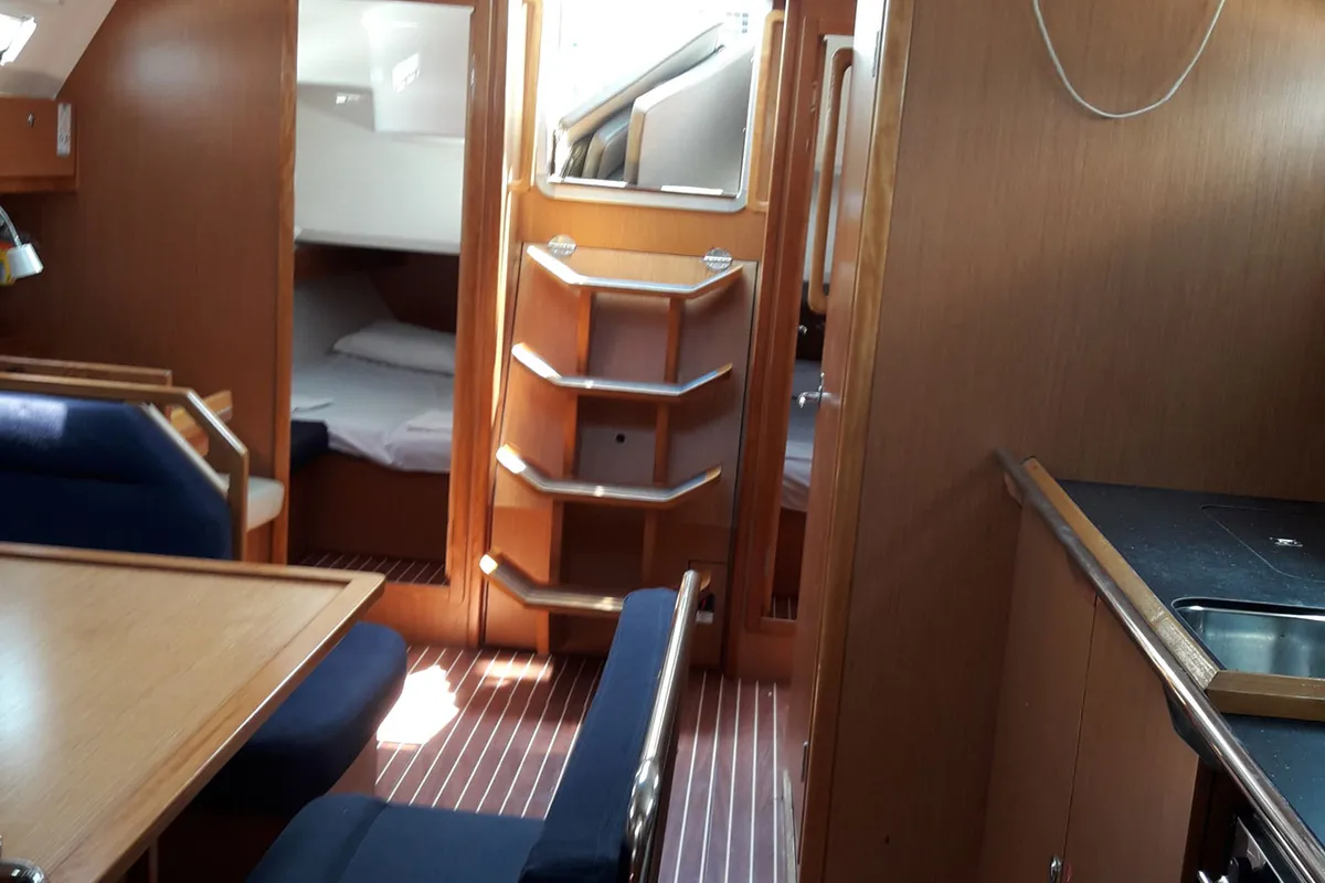 Salon of Canenas, a Bavaria 40 Cruiser S sailboat at Sami, Greece
