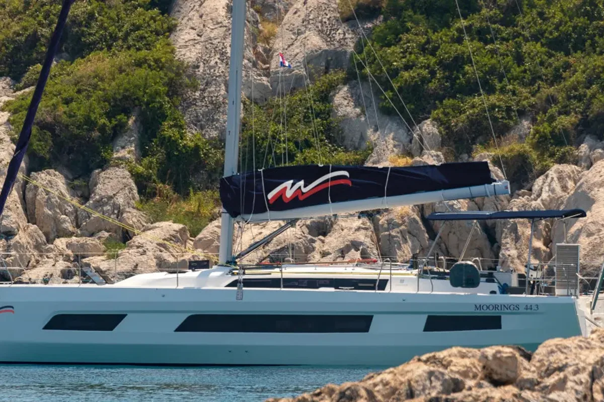 Exterior view of Dufour 44, a sailboat at Road Town, British Virgin Islands