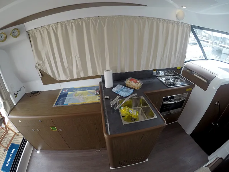 Galley of Mandalina II, a Beneteau Antares 36 motor yacht at Grad Šibenik, Croatia