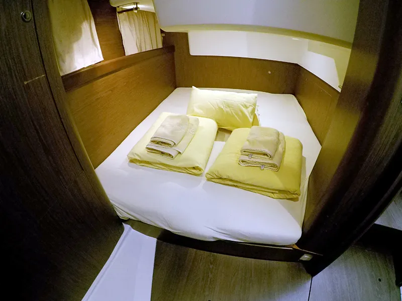 Cabin on Mandalina II, a Beneteau Antares 36 motor yacht at Grad Šibenik, Croatia
