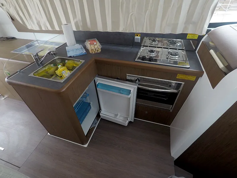 Galley of Mandalina II, a Beneteau Antares 36 motor yacht at Grad Šibenik, Croatia
