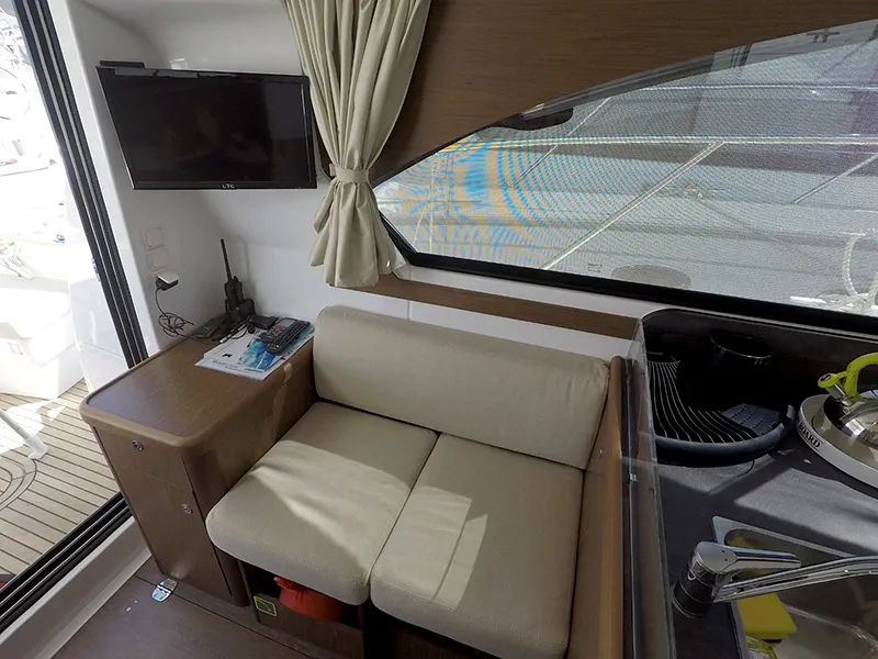 Salon of Mandalina II, a Beneteau Antares 36 motor yacht at Grad Šibenik, Croatia