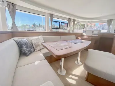 Salon of GRAND DELUXE II, a Lagoon 42 catamaran at Grad Šibenik, Croatia
