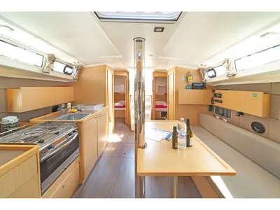 Galley of Philyra, a Beneteau Oceanis 38.1 sailboat at Municipal Unit of Lefkada, Greece