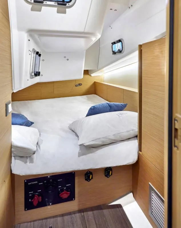 Cabin on Simply The Best, a Jeanneau Sun Odyssey 380 sailboat at Marmaris, Turkey