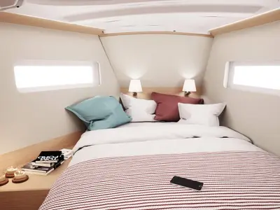 Cabin on Simply The Best, a Jeanneau Sun Odyssey 380 sailboat at Marmaris, Turkey