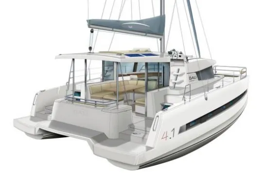 Galassia, a Bali 4.1 catamaran at Kontokali, Greece