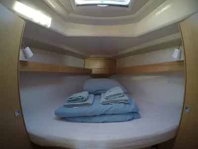 Cabin on Sora, a Bavaria Cruiser 34 sailboat at Fethiye, Turkey