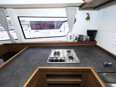Galley of Lila, a Lagoon 42 catamaran at Grad Kaštela, Croatia