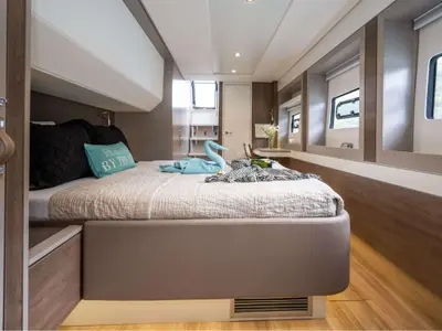 Cabin on Premium, a Bali 5.4 catamaran at Sant Antoni de Portmany, Spain