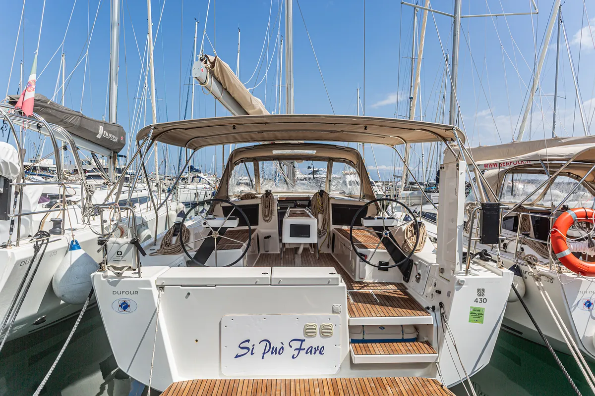 Si Puo Fare, a Dufour 430 sailboat at Palermo, Italy