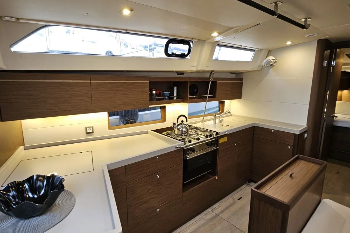 Galley of Julia, a Beneteau Oceanis 46.1 sailboat at Municipal Unit of Rhodes, Greece