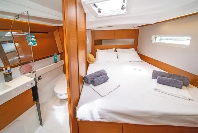 Chimera, a Jeanneau Sun Odyssey 410 sailboat at Municipal Unit of Lefkada, Greece