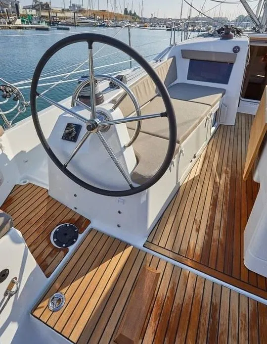 Chimera, a Jeanneau Sun Odyssey 410 sailboat at Municipal Unit of Lefkada, Greece